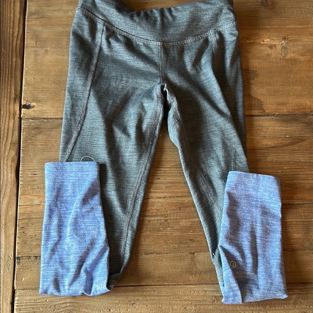 Champion Gray and Blue Leggings Athletic Fit Size 6-6X